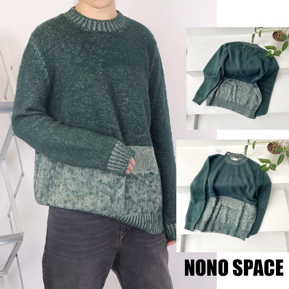 国内现货冬季Maison Margiela MM6马海毛渐变拼色宽松圆领毛衣