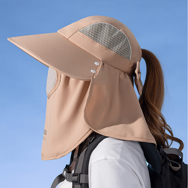 防晒帽子女遮脸防紫外线户外防晒面罩一体帽全包围骑车太阳帽徒步