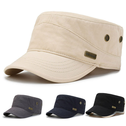 帽子男夏季中老年人平顶帽