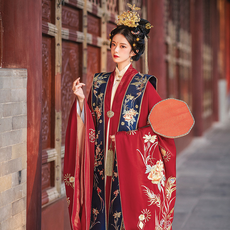 【流烟昔泠 荧惑之霜:昭辉霞宴】原创明制刺绣披风霞帔婚服汉服女