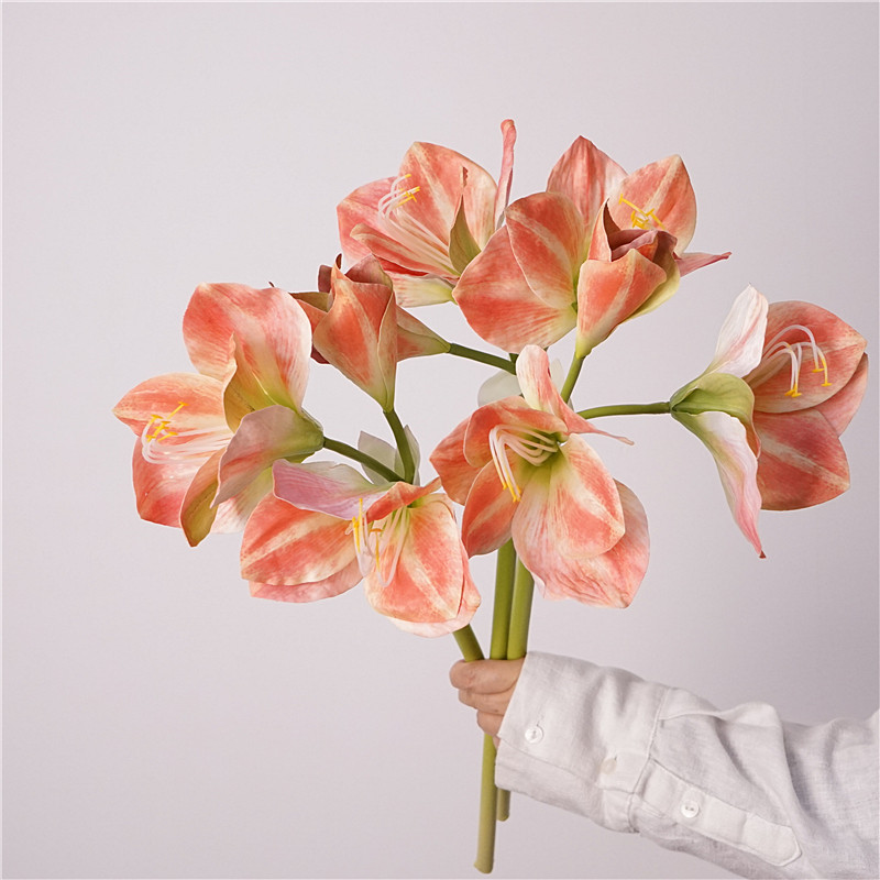 朱顶兰高品质君子兰样板间软装花艺餐桌前台茶几摆件盆栽插花假花,家居饰品,仿真花/假花,淘宝优惠券,粉丝福利购,淘宝优惠卷