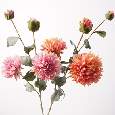 仿真花大丽花4头矢车菊假花塑料花家居装饰花艺摆件摄影道具摆设