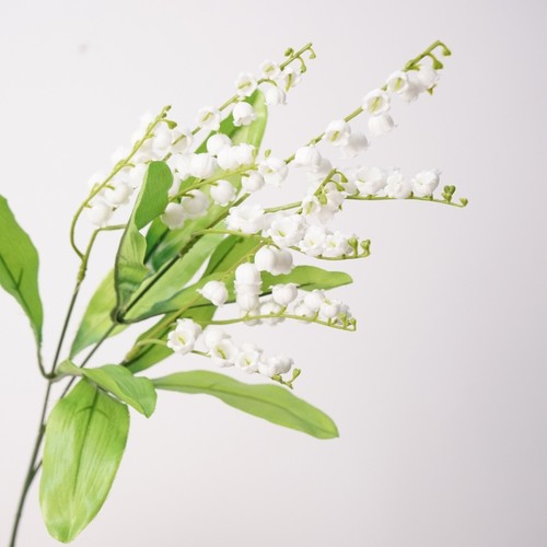 仿真花新款单枝铃兰家居园艺绿色植物婚礼布景人造塑料白色铃铛花