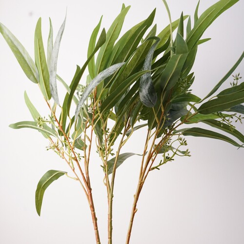 仿真尤加利叶银叶桉绿色植物装饰摆件家居客厅桌面造景假花