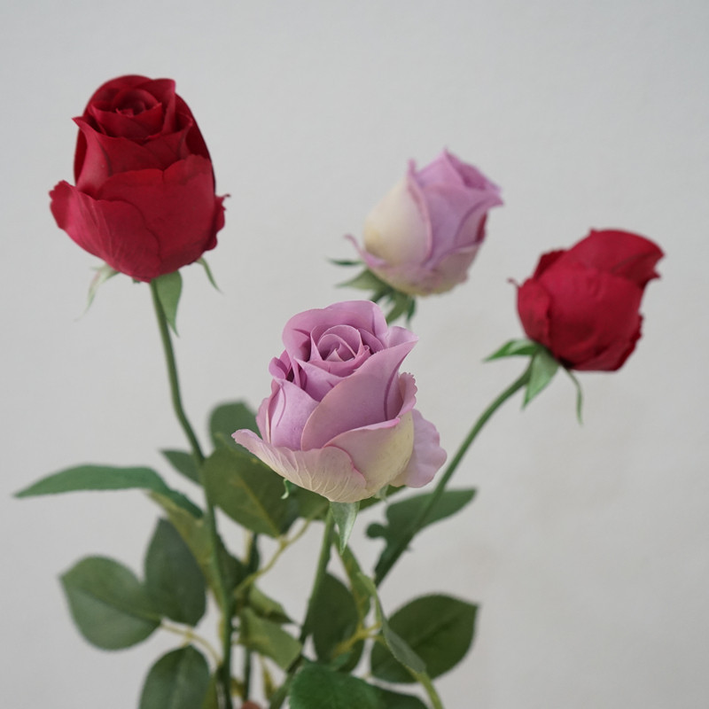 超逼真手感保湿保加利亚玫瑰秋色系仿真婚庆花材软装陈设摄影道具