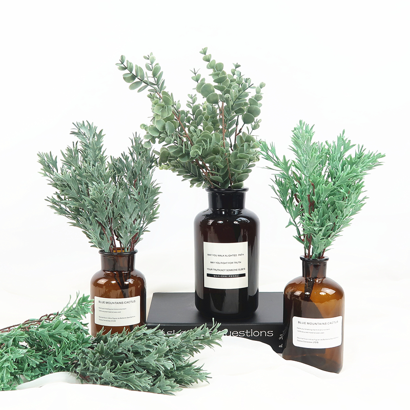 手感尤加利北欧风摆件塑料假花