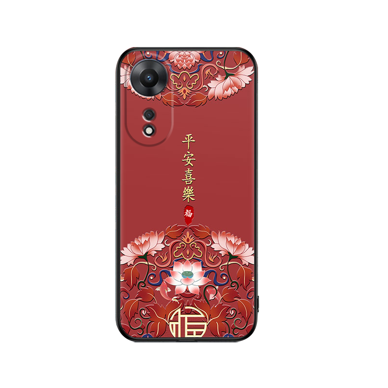 适用oppoA58手机壳5G女款中国风a58x手机套硅胶磨砂防摔a78 5G保护套a1x软壳薄款耐脏