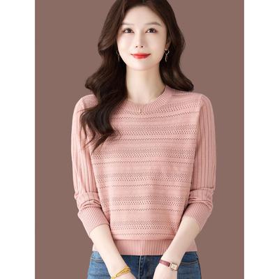 小个子圆领毛衣女士秋冬2025新款宽松洋气羊毛针织打底衫内搭上衣
