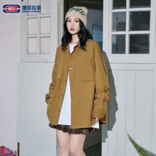GENIOLAMODE捷尼拉莫早春款男女长袖翻领衬衫2026潮新款衬衣h