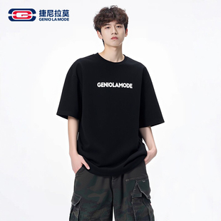 白色休闲短袖 夏季 捷尼拉莫男女款 T恤潮 敖瑞鹏代言