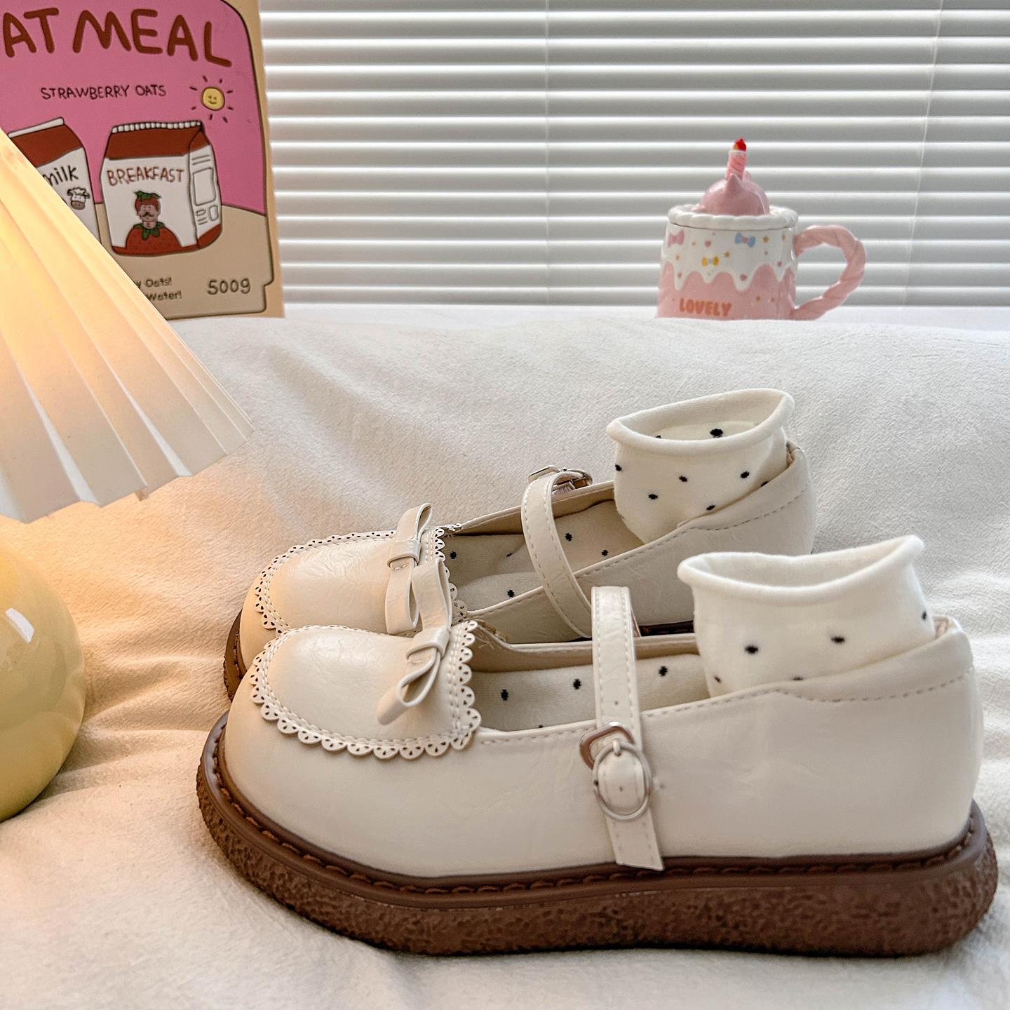 日系jk圆头小皮鞋女2025夏季新款平底配裙子软妹Lolita玛丽珍单鞋