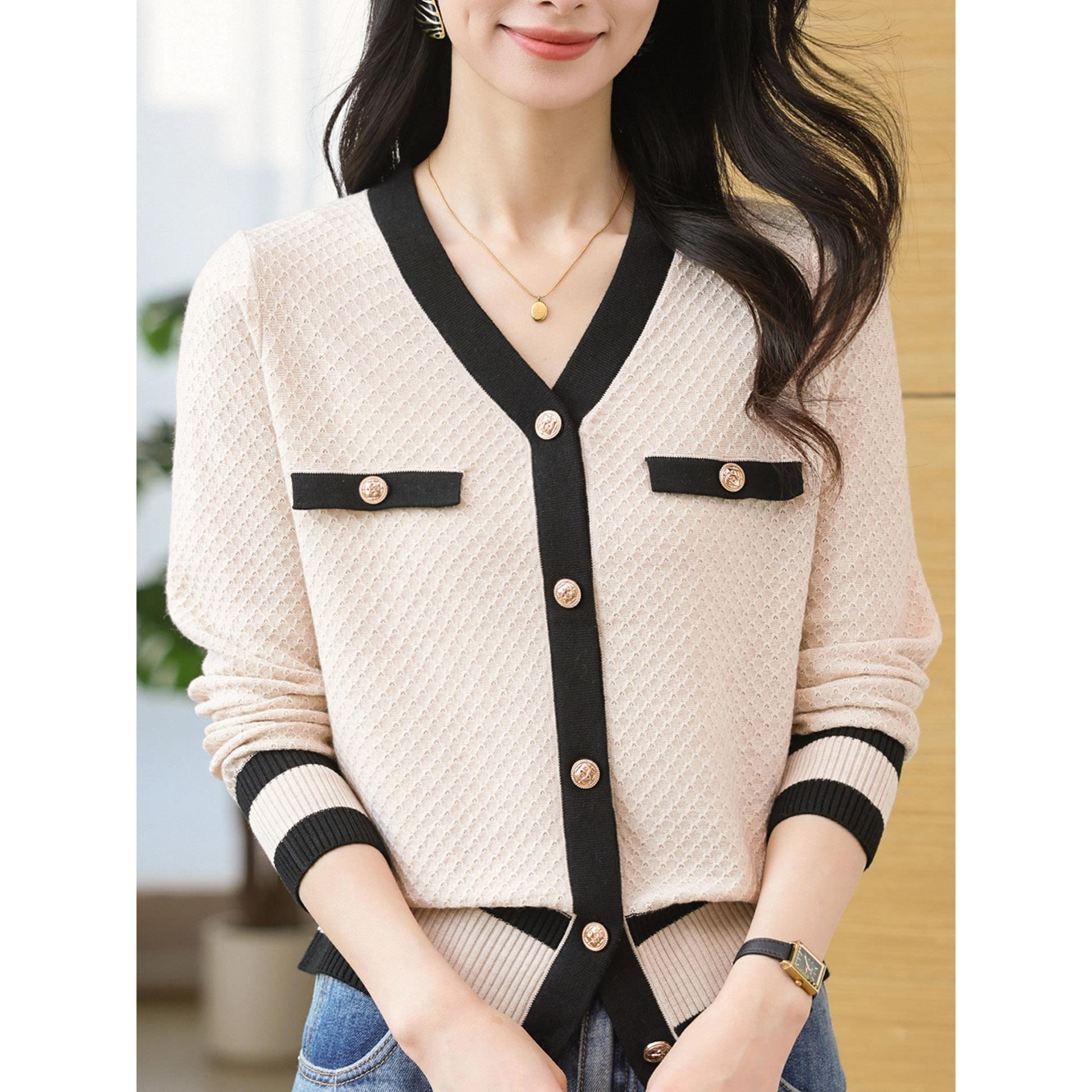 小香风针织开衫漂亮减龄短款上衣2025新款女宽松显瘦洋气毛衣外套