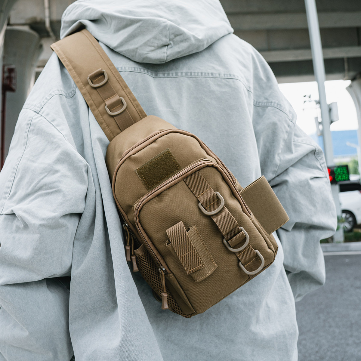 男士斜挎包防水时尚潮流胸包机车骑行背包运动腰包男生单肩小挎包,箱包皮具/热销女包/男包,胸包,淘宝优惠券,粉丝福利购,淘宝优惠卷