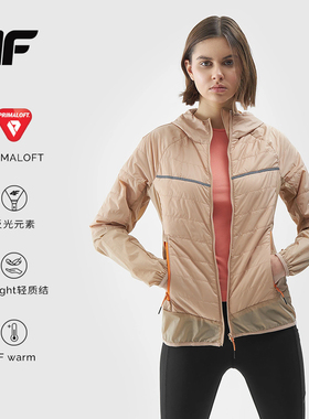 4F棉服Primaloft动态保暖P棉黑标登山外套徒步滑雪中间层连帽棉衣