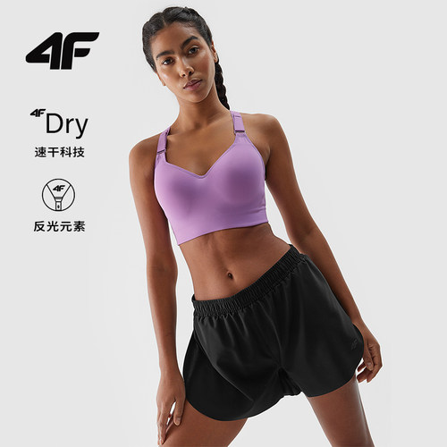 4F运动短裤速干梭织跑步女士健身