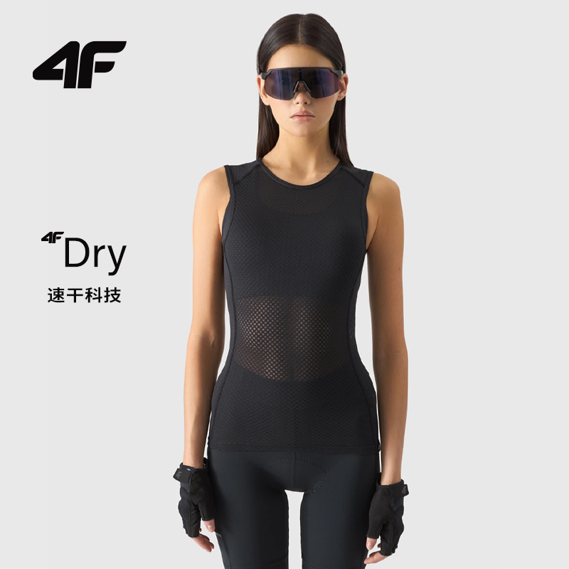 4F排汗衫骑行服无袖背心内搭