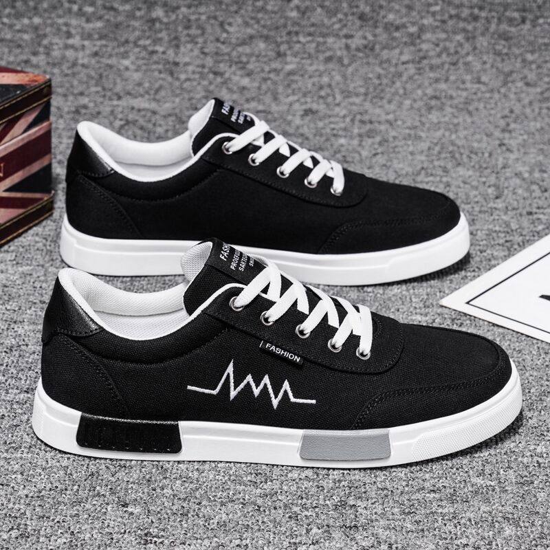 男鞋2026春季新款男士平底运动鞋韩版潮流百搭板鞋低帮休闲帆布鞋