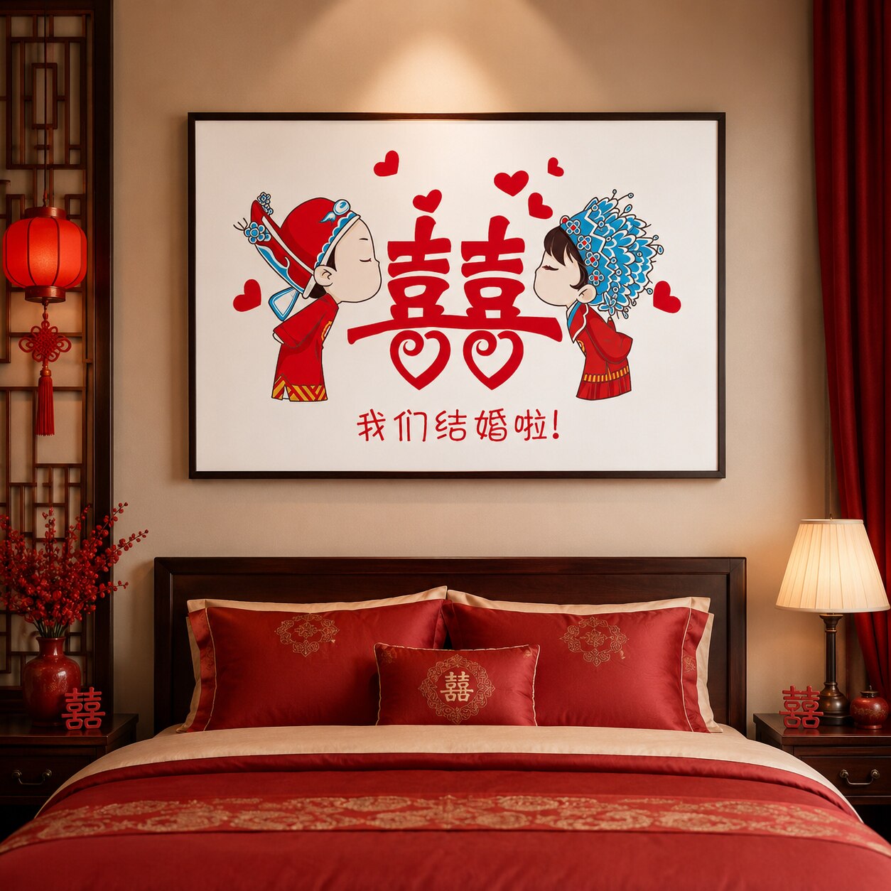 蒙娜丽莎皇室十字绣喜结良缘新款甜蜜幸福简约喜庆客厅卧室手工绣