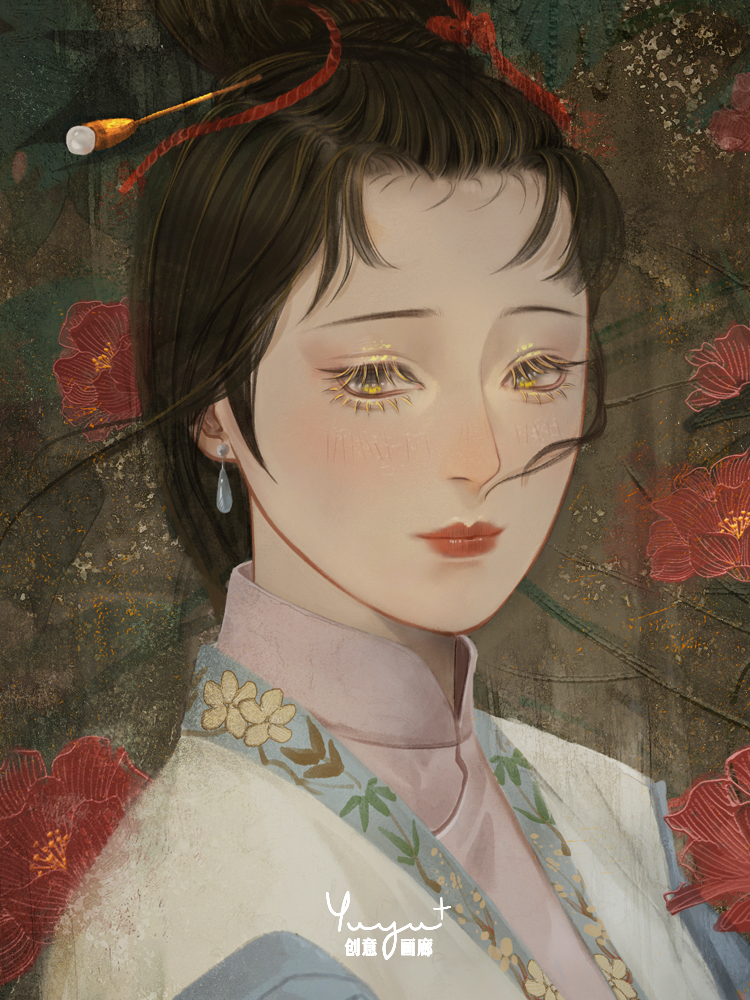 手绘插画设计原创代画视觉传达国潮绘本文创卡通包装古风插画头像