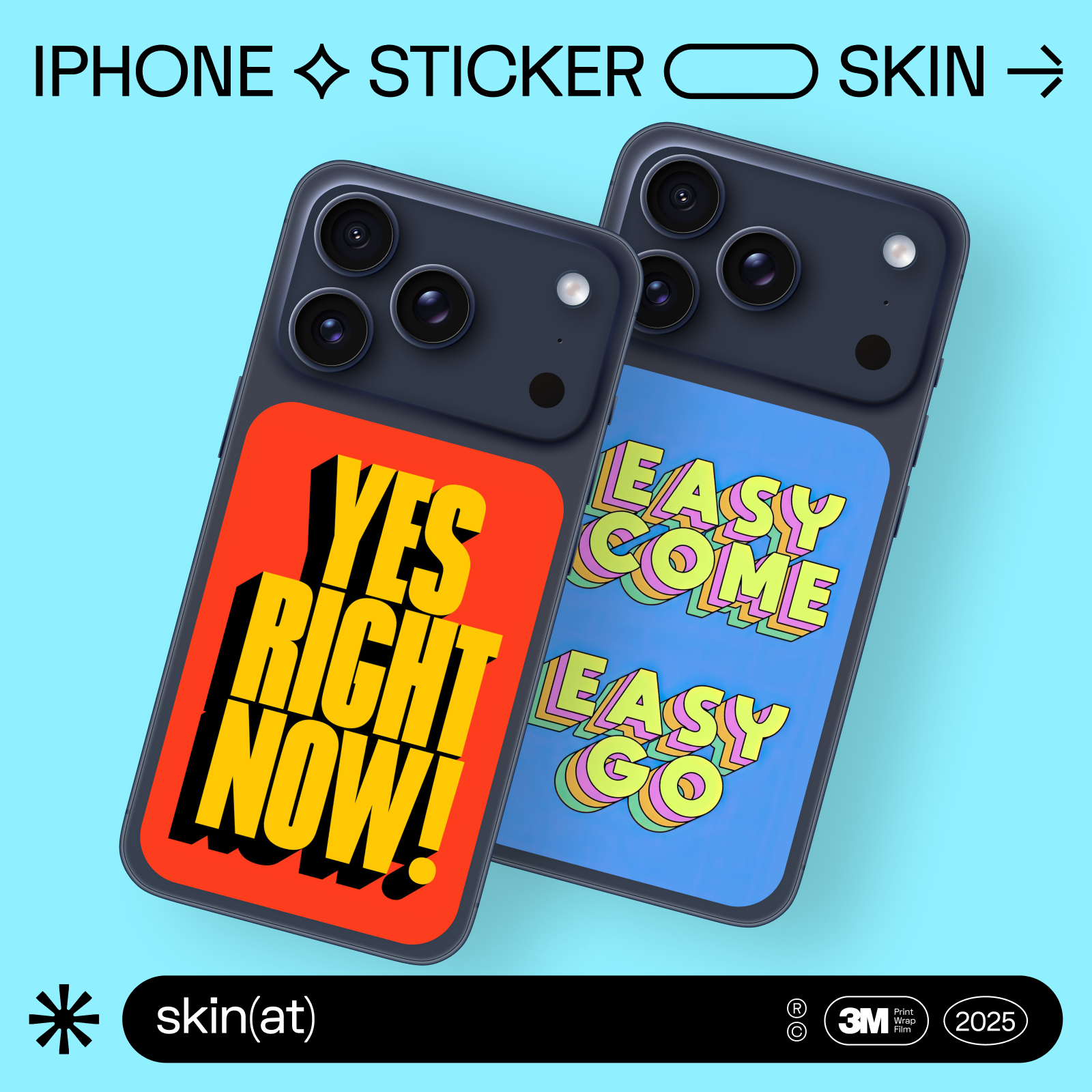 SkinAT适用苹果手机背部趣味文字手机保护膜 iPHone 1