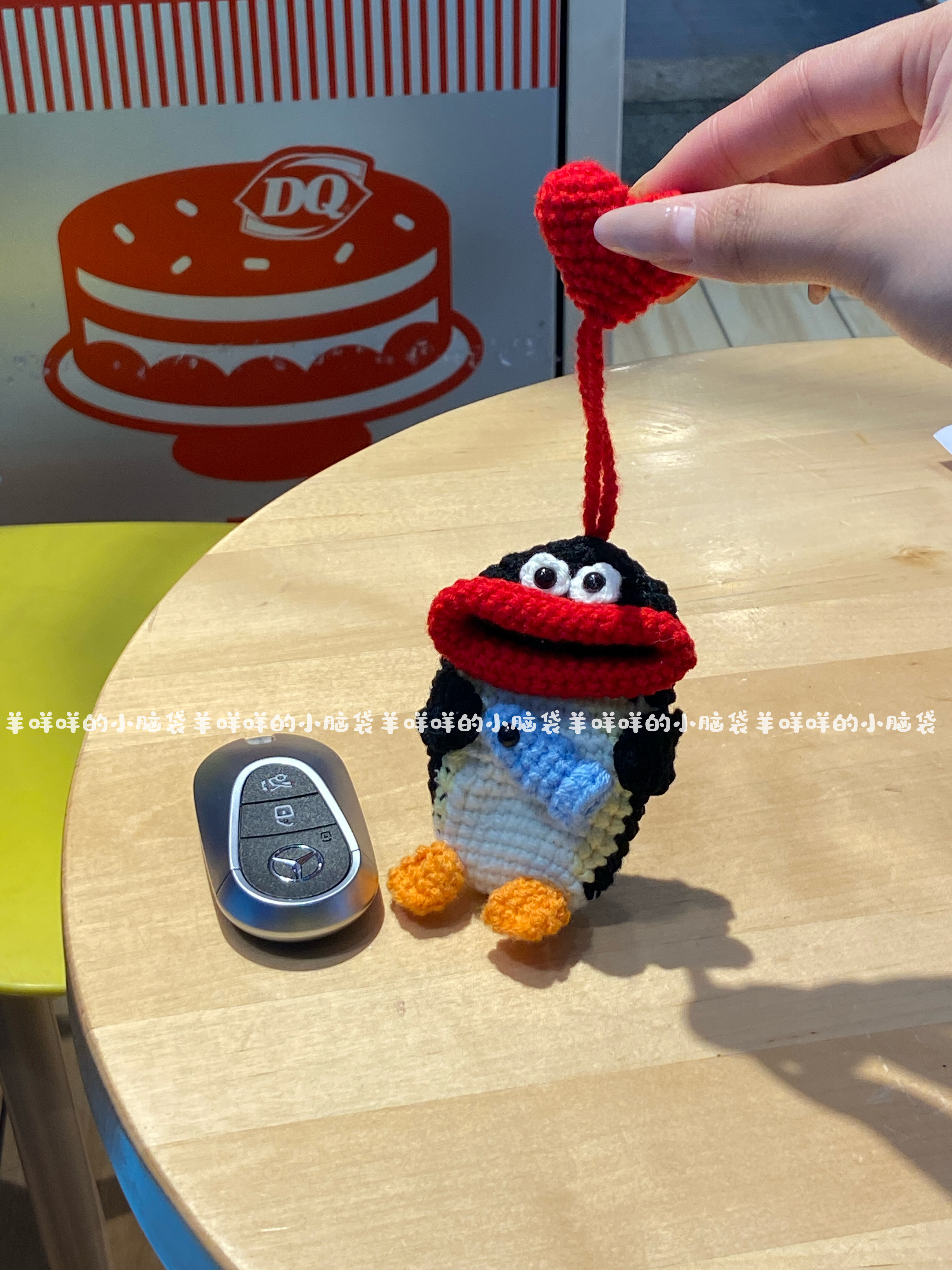DIY企鹅车钥匙包大嘴搞怪可爱编织材料包零基础新手简单成品卡通,服饰配件/皮带/帽子/围巾,DIY编织材料包,淘宝优惠券,粉丝福利购,淘宝优惠卷