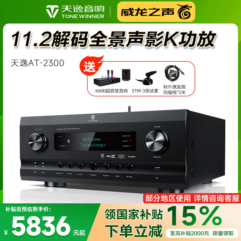 天逸AT-2300PRO影院KTV一体功放