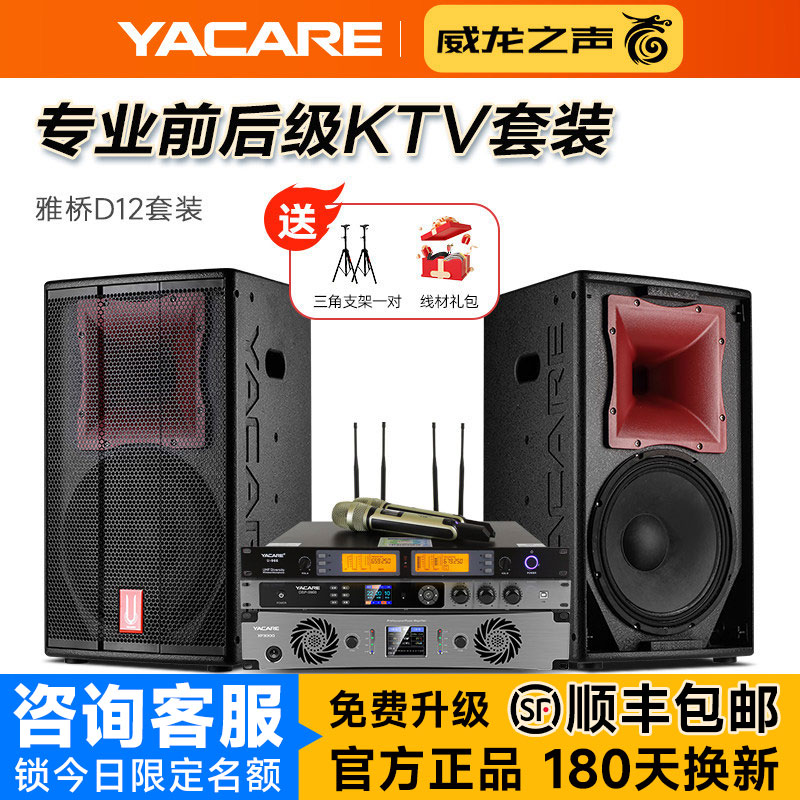 Yacare/雅桥 D12高端家庭KTV音响套装全套卡拉OK家用K歌专业音箱