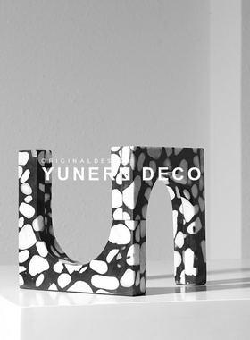 现代轻奢玄关装饰大理石拱门摆件