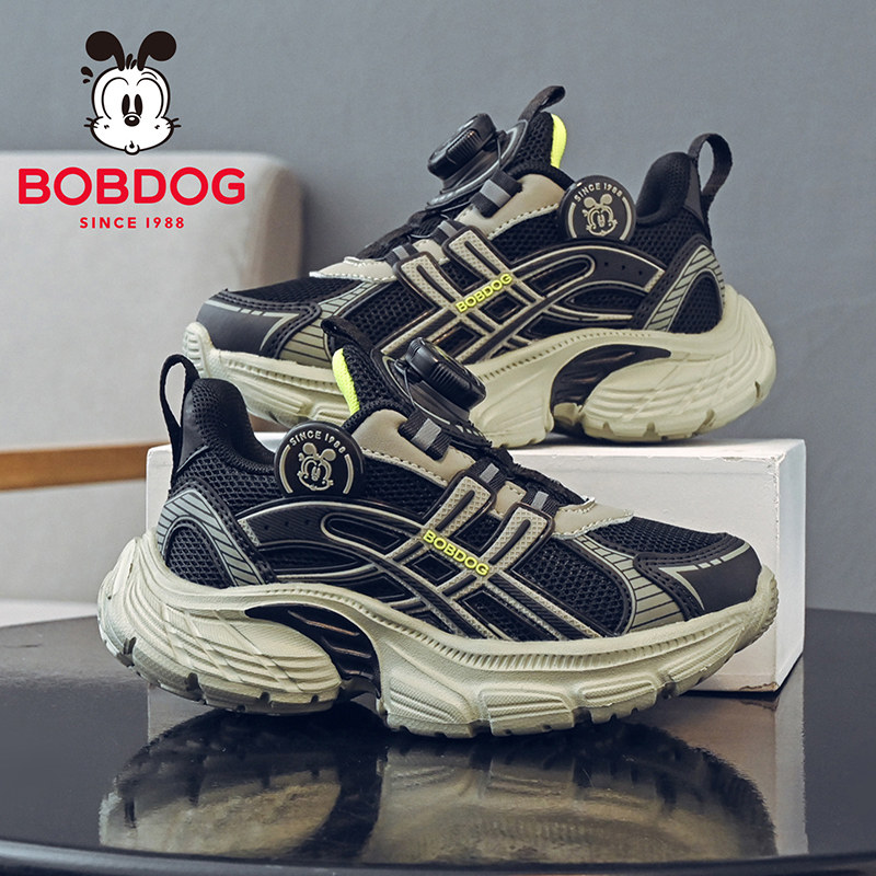 巴布豆童鞋儿童运动鞋2026春季新款网面透气跑步鞋男孩男童鞋子