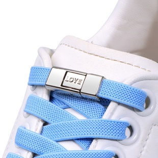 鞋带扣儿童免系卡扣固定器懒人免绑弹力男女款白色加宽松紧鞋带绳