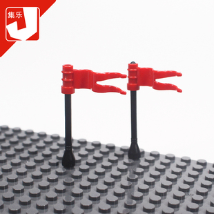 启蒙益智小颗粒积木零配件兼容4495零件 军事城堡装饰 旗帜小旗子