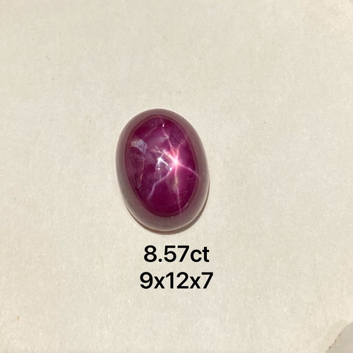 天然非洲星光红宝石老烧 素面六星线清晰 蛋面圆润饱满光滑无矿坑