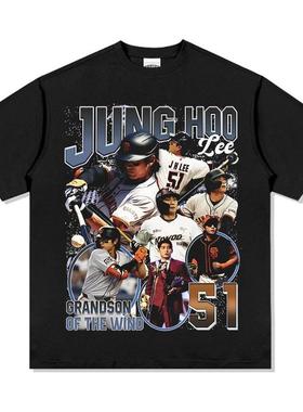 BlueStore新款男装休闲美式圆领短袖数码印花修身套头男式T恤