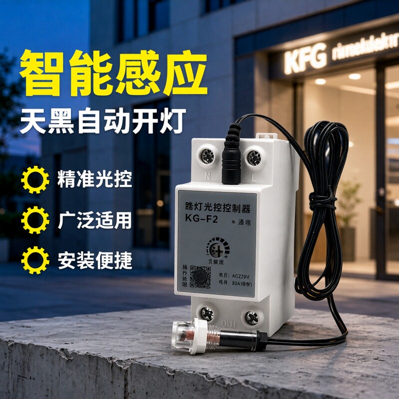 路灯光控开关广告灯智能光控感应探头全自动天黑开控制明暗亮可调