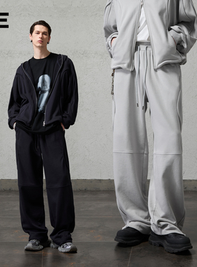 【明星同款】ORGANIC EMOTION 早秋新款休闲裤廓形立体线条卫裤OE