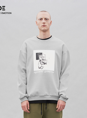 Organic Emotion圆领卫衣美式印花高街潮牌宽松外套 OE原始情绪