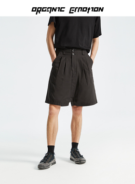 Organic Emotion梭织五分裤简约日系宽松尼龙工装短裤 OE原始情绪
