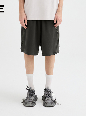 【赵一博同款】OrganicEmotion针织五分裤解构拉链分割宽松短裤OE