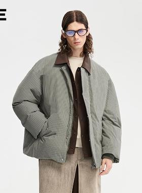 ORGANIC EMOTION可脱卸领子羽绒服日系复古白鸭绒保暖夹克外套冬