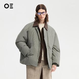 ORGANIC EMOTION可脱卸领子羽绒服日系复古白鸭绒保暖夹克外套冬