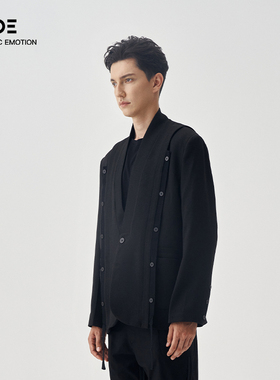 Organic Emotion西装两面穿飘带装饰日系长袖外套男女 OE原始情绪