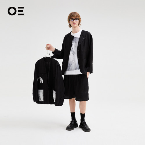 【陈涛同款】无领肌理感薄款西装