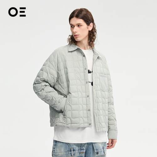 绗缝衬衫式多色轻薄羽绒服