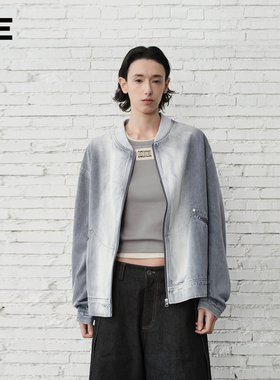 【明星同款】Organic Emotion飞行员牛仔夹克冰蓝水洗休闲外套OE