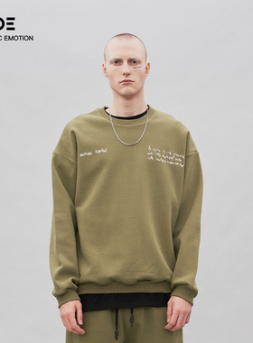 Organic Emotion圆领卫衣原创嘻哈高街印花宽松上衣 OE原始情绪