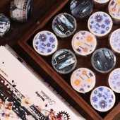 小白家文创新手初学福利款 复古花卉人物盐系模切打底胶带和纸pet