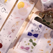 小白家文创盐铺新品 小装 饰轻复古盐系点缀和纸PET模切手帐胶带