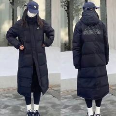 阿迪达斯adidas羽绒服男女情侣装户外保暖防风长款连帽外套KF6748