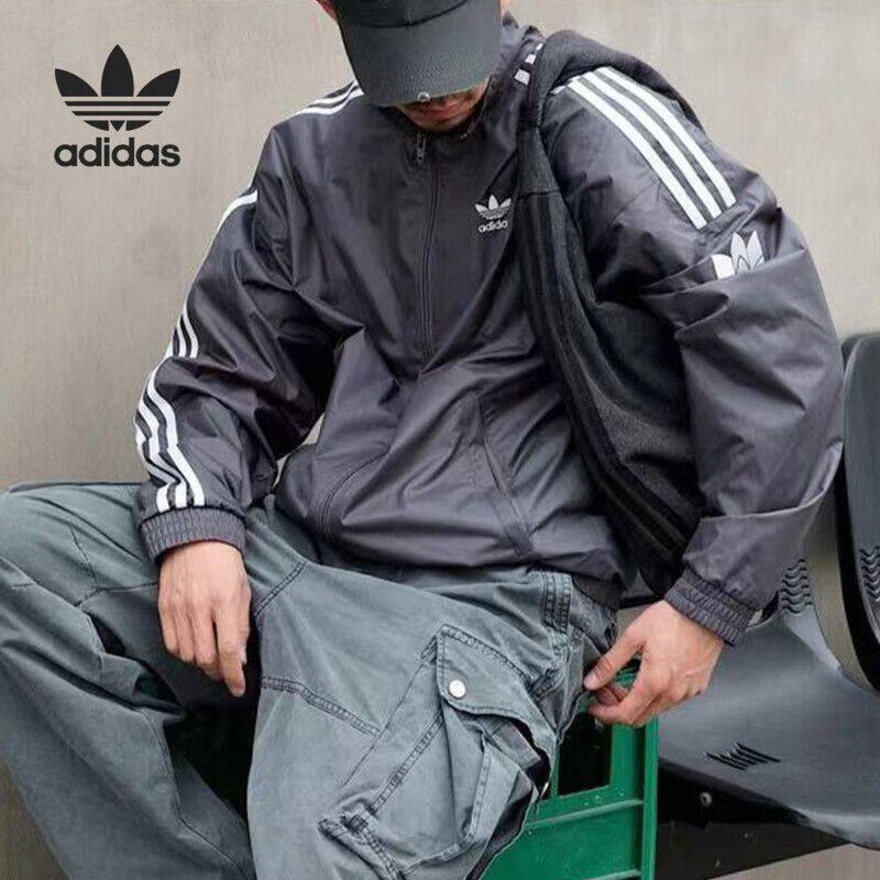 阿迪达斯adidas经典运动百搭立领夹克外套男女三叶草 JI7533 深灰,男装,夹克,淘宝优惠券,粉丝福利购,淘宝优惠卷