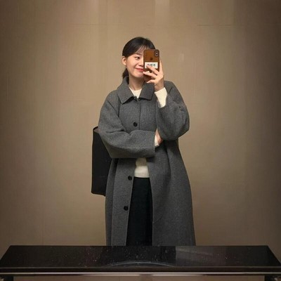 专柜品质进口绵羊毛双面呢大衣女